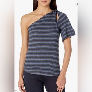 NWT Lucky Brand One Shoulder Stripe Top. Large